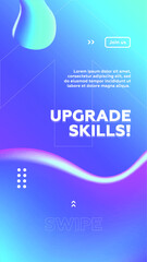 Editable Stories Purple Fluid banner template. Gradient Abstract Liquid Background. Social media, internet ads, sale marketing promo. Vector 10 EPS