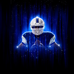 Hero Football Player wearing a blue uniform