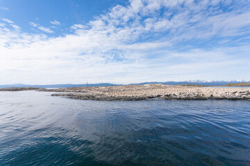 Navigation on Beagle channel, beautiful Argentina landscape