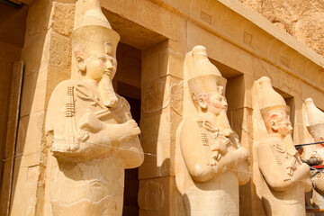Sculptures of queen Hatshepsut at her temple, Egypt