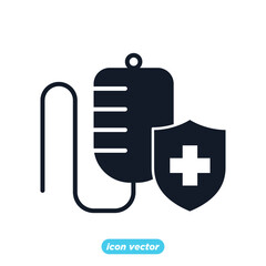 Fototapeta premium Health insurance coverage icon. infusion symbol vector illustration