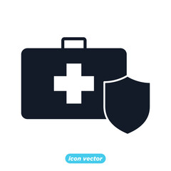 Obraz premium Health insurance coverage icon. health bag symbol vector illustration