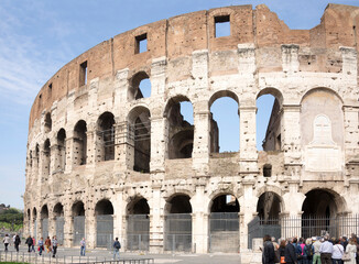 Tourists visiting the Coliseum