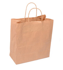 kraft paper bag. eco-friendly packaging concept. copy space.