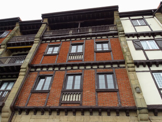 Fototapeta premium Medieval Architecture Houses Europe Village - Hondarribia, Spain