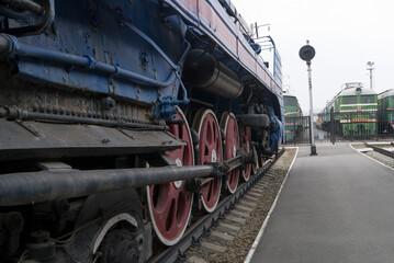 The blue express steam locomotive