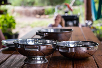 cooking in the garden