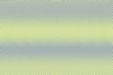 Blue and yellow dotted halftone vector background. Subtle halftone digital texture. Faded dotted gradient