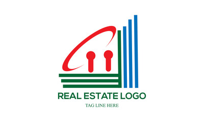 City pointer location logo design. Search the city capital building real estate vector.
