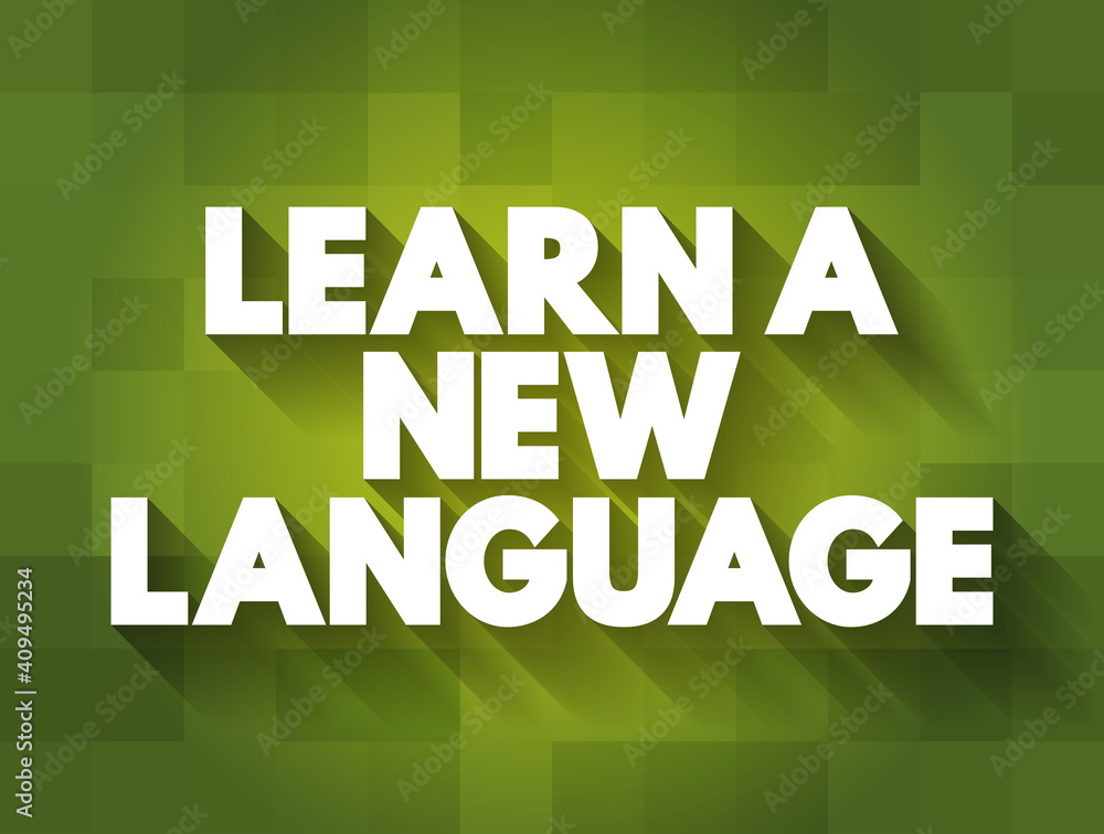 Poster learn a new language text quote, concept background