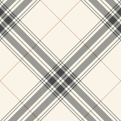 Tartan plaid pattern large in grey and beige. Textured seamless classic light check plaid for blanket, duvet cover, tablecloth, or other modern spring summer autumn winter textile print. - 409497001