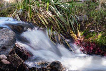 Argentine gravel and dirt routes between countryside landscapes mountains and mountains of Cordoba Argentina in the vicinity of Characato in summer