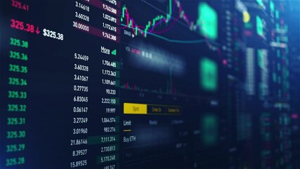 Stock market business index orders price. Business economic and finance concept. Bullish and bearish trend. Volatility of Bitcoin btc and cryptocurrency - Powered by Adobe