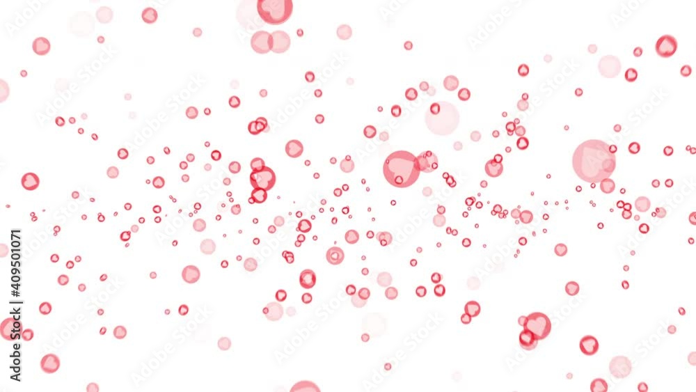 Aufkleber abstract red heart shape in bubble sparking and flying from center line loop background animation. 4