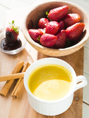 vitamin c, healthy food, anti inflammatory, golden milk, food, dessert, healthy, white, sweet, table, wooden, breakfast, red, fruit, delicious, cup, background, closeup, tea, snack, fresh, plate, drin