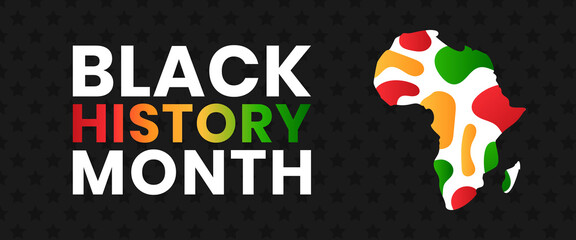 Black History Month banner. Vector illustration of design template for national holiday poster or card. Annual celebration in february in USA and Canada, october in UK
