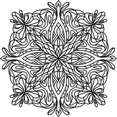 Vector hand drawn mandala isolated on white background. Mandala coloring page.