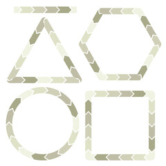 beige elongated arrow vector, pattern brush vector, set of geometric shapes, empty frame vector, arrows brush, seamless process pattern