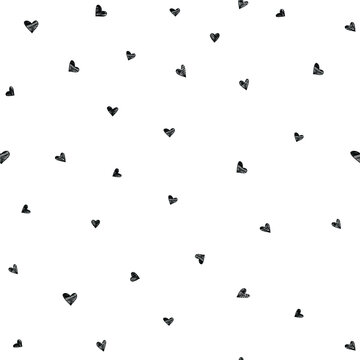 black hearts background on white