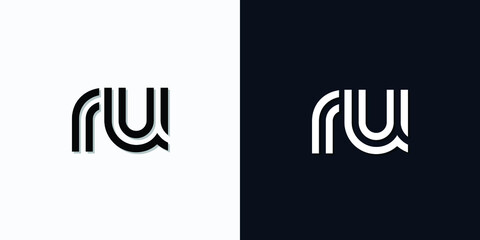 Modern Abstract Initial letter RU logo. This icon incorporates two abstract typefaces in a creative way. It will be suitable for which company or brand name starts those initial.