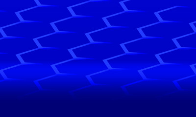 Seamless vector hexagon pattern cobalt blue background template, blue vector. Two vector layers with second one as a blurred dark blue border. Empty frame for text, blog post.