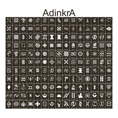 Vector icon set with African Adinkra symbols