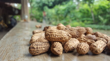 Organic peanut on the table