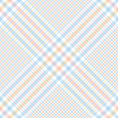 Plaid pattern glen texture in pastel blue, pink, yellow, white. Light seamless tartan tweed check plaid for blanket, duvet cover, skirt, or other modern spring summer Easter holiday fabric design.