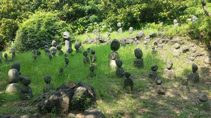 Piles of Stones at Hallim Park on Jeju Island