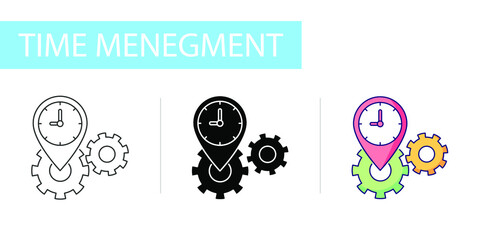 icons set, time managment. time location