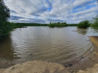river and clouds