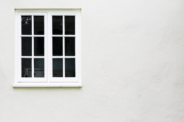 Window background, timber windows on a house, UK
