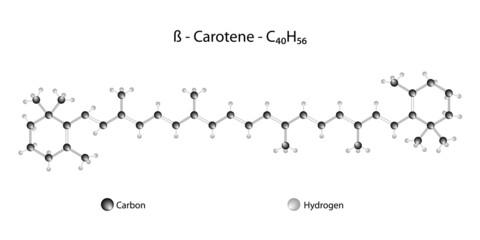 Molecular structure of beta carotene - obrazy, fototapety, plakaty