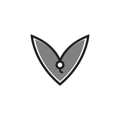 Letter V logo. leaf icon