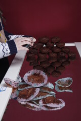 Ciastko czekoladowe brownie - obrazy, fototapety, plakaty