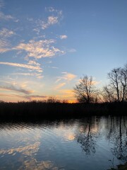 sunset on the river