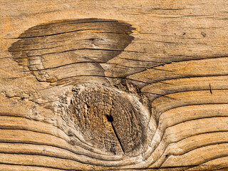 Knot in wooden plank