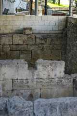Ancient mint. Ruins of an ancient Greek city by the sea. Chersonesos. Ancient city. Black Sea.