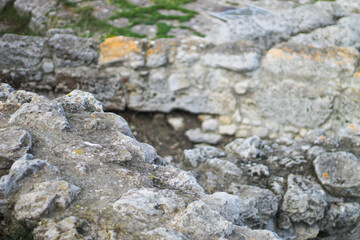 Ruins of an ancient Greek city by the sea. Chersonesos. The ancient city. Black Sea.