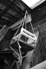 Vintage children swing black and white