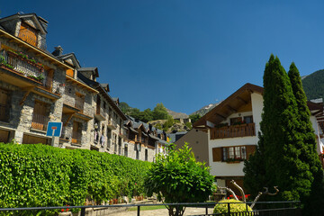 Sallent de Gallego town, located in Hueca, Aragon, Spain.