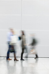 Intentional blurred image of people in shopping center