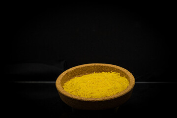 Macro Noodles isolated on black