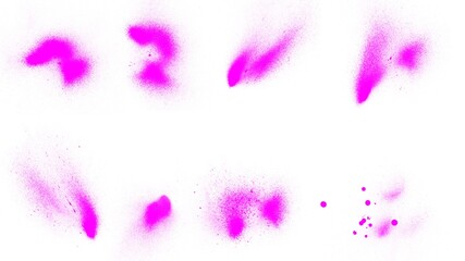 Pink powder explosion brushes isolated on white background