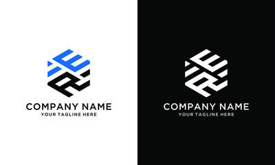 Initial RE logo template with modern frame. Minimalist RE letter logo design vector template on a black and white background. - obrazy, fototapety, plakaty