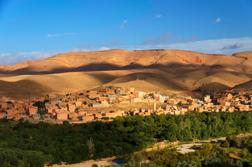 Obraz premium Moroccan village on Draa Valley, Africa
