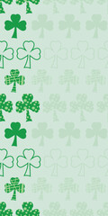 Shamrock vertical border seamless vector pattern st. patricks day surface pattern design
