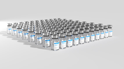 Fototapeta premium Covid vaccine lot, massive pandemic vaccination