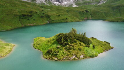 Drone view of Lake Schreck