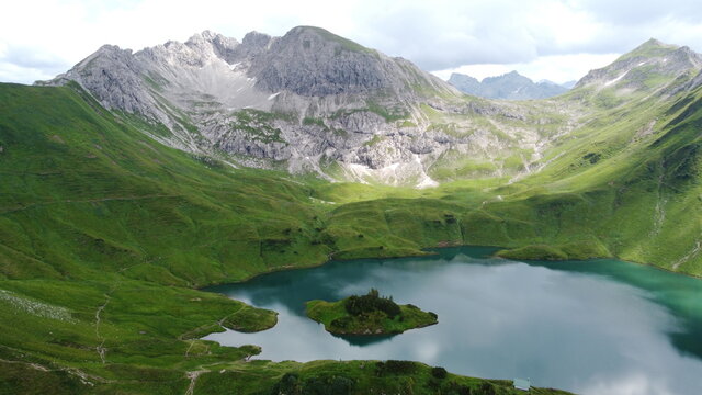 Drone view of Lake Schreck